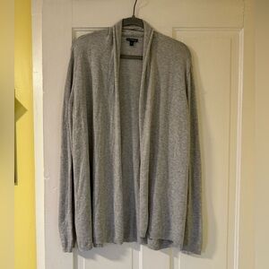 Express Grey Open Front Boho Detail Seam Flowing Cardigan• Medium